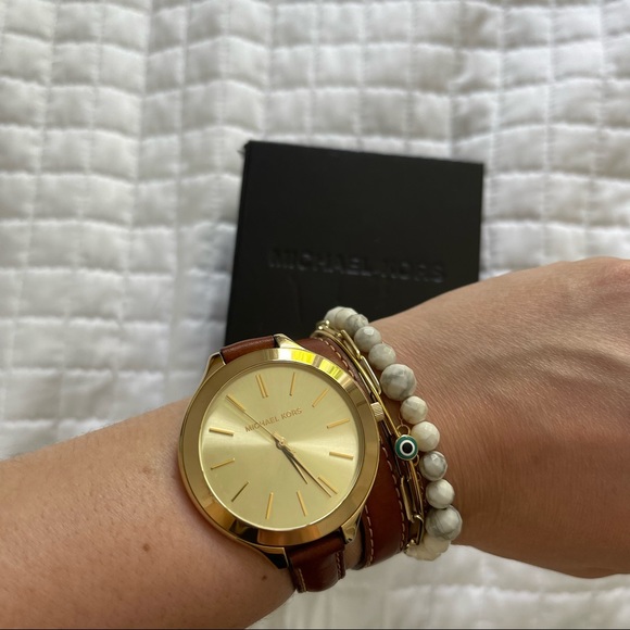 Michael Kors Double Wrap Gold Watch - Picture 3 of 7